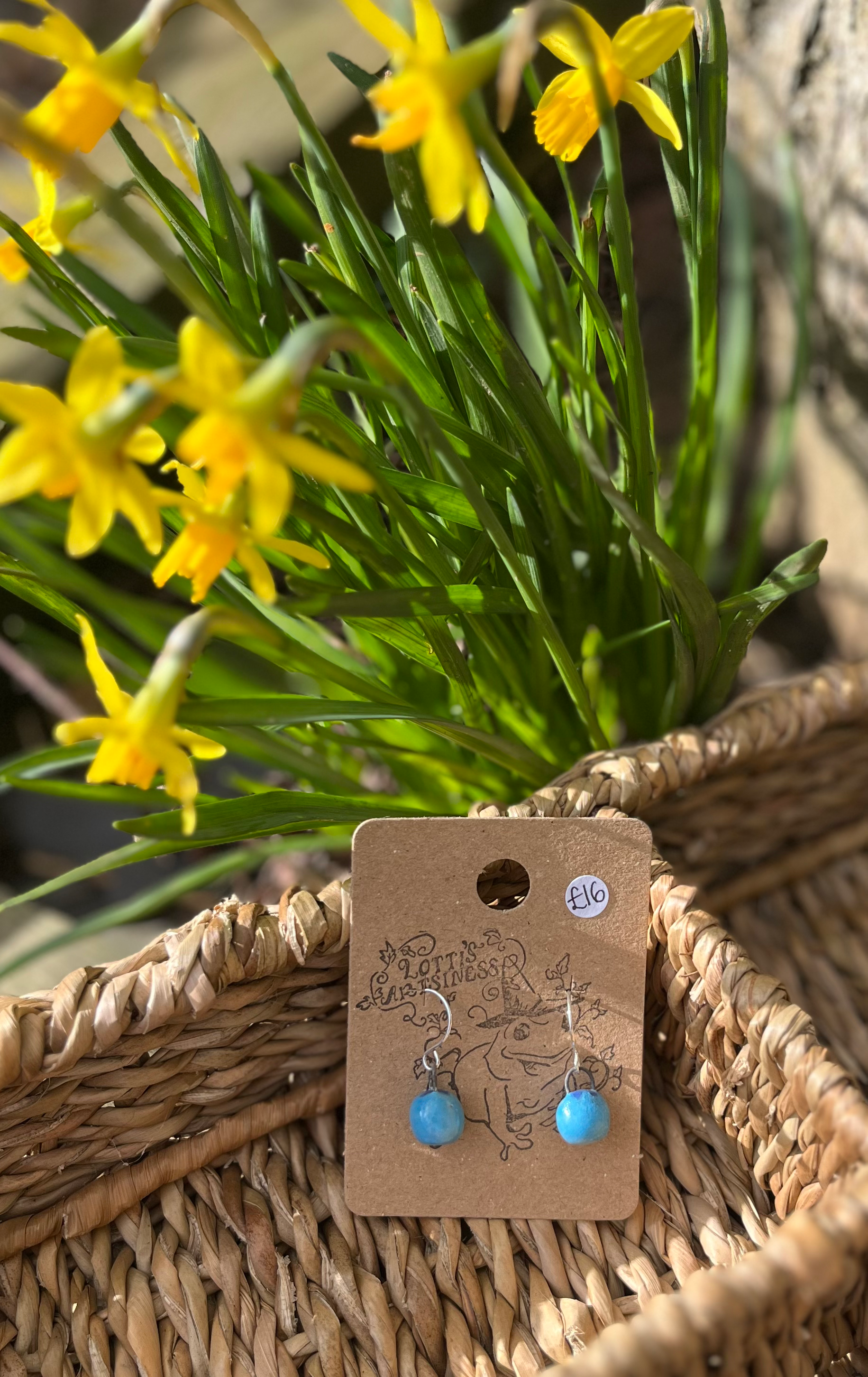 Ceramic earring charms- Blueberries