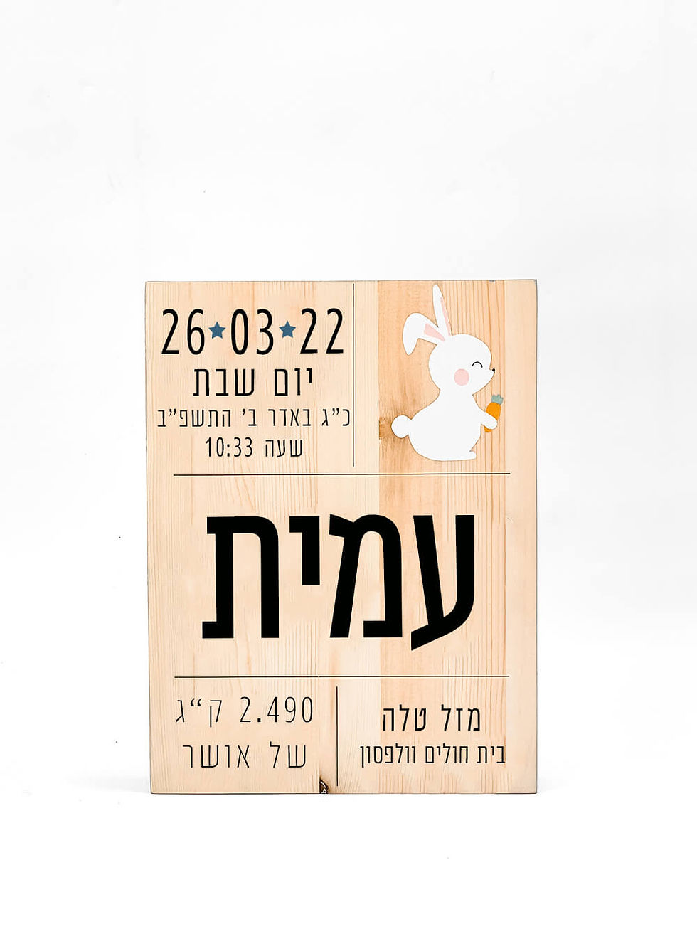 תמונה ממוזערת: תעודת לידה מעוצבת- ארנב