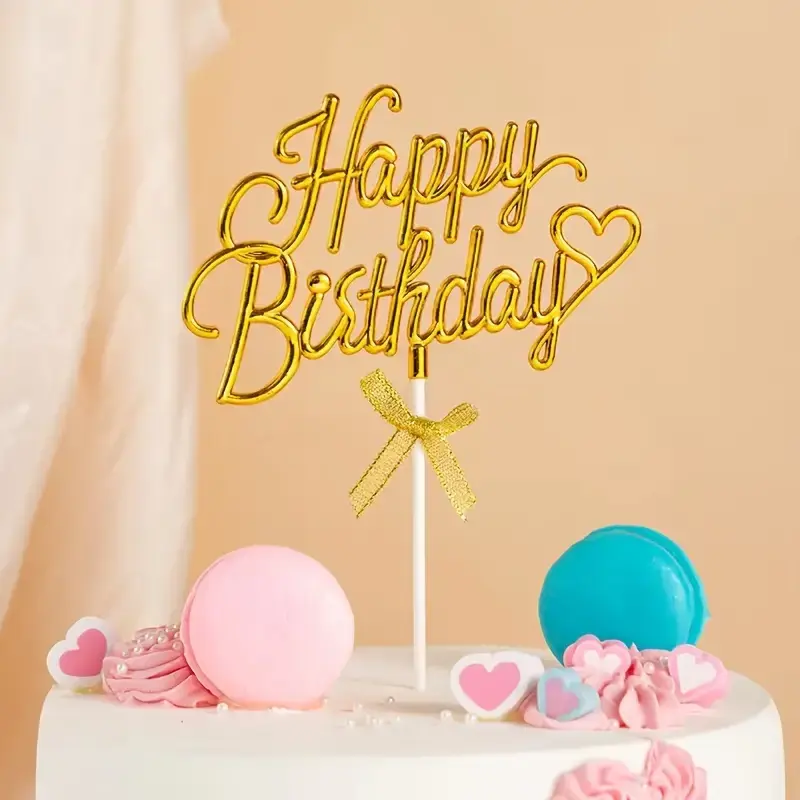 Miniature : Topper de Gâteau "Joyeux Anniversaire" – Plastique Alimentaire