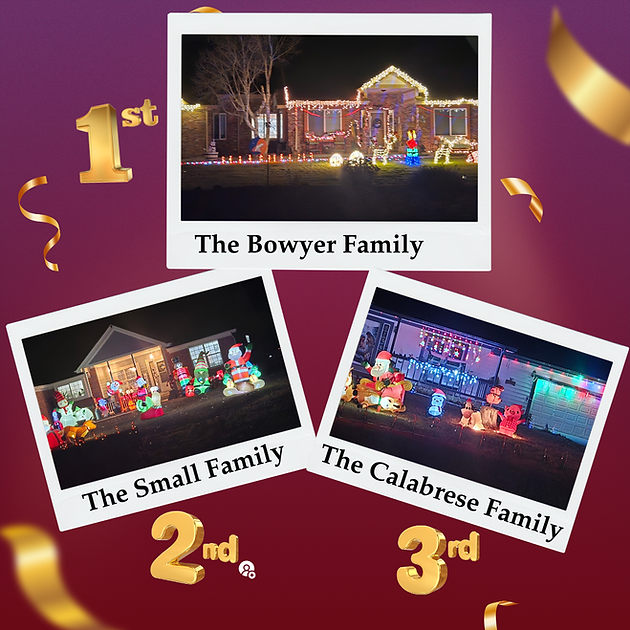 Winners of Holiday Decoration Contest in Strasburg