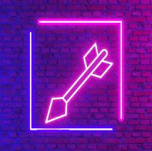 blinking arrow in neon