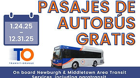 Free Fares for Newburgh and Middletown Fixed-Route Services through 12/31/25