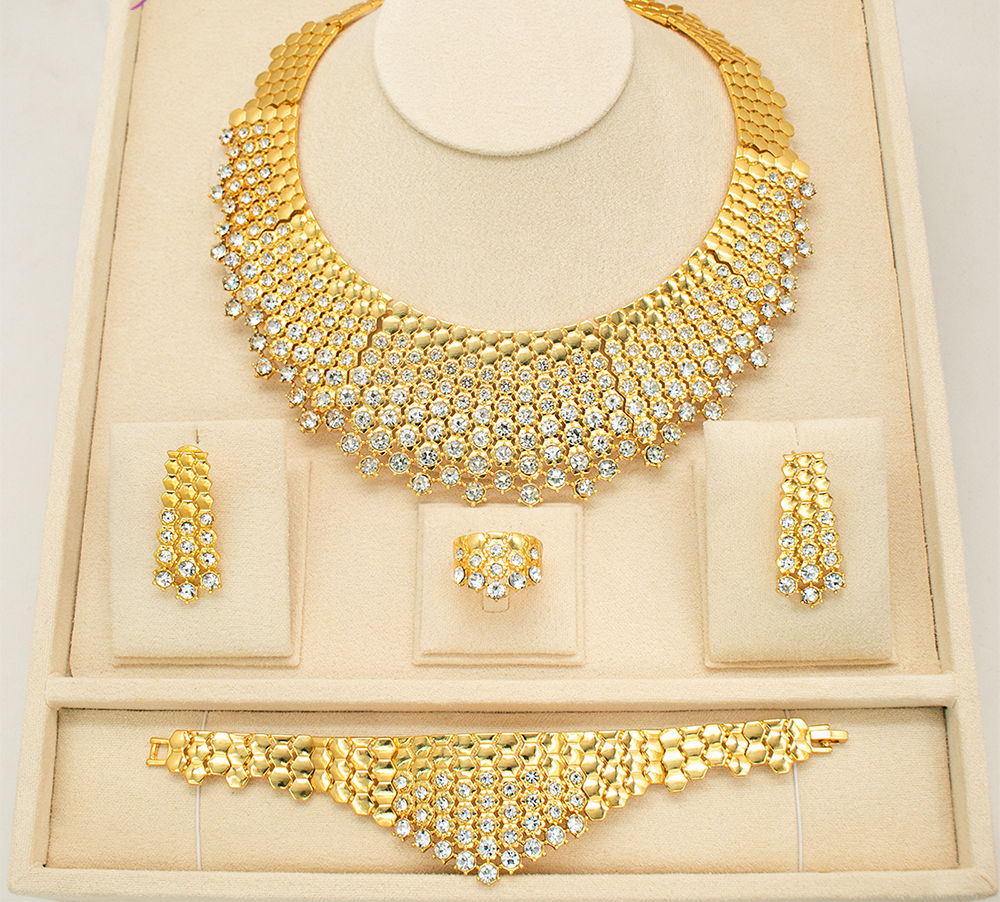 LW Geometric Radiant Jewellery Set – 18K Gold Plated