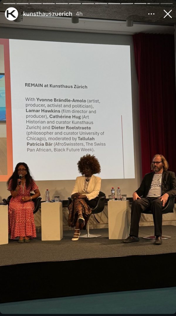 Kunsthaus Zürich’s Instagram story of the panel