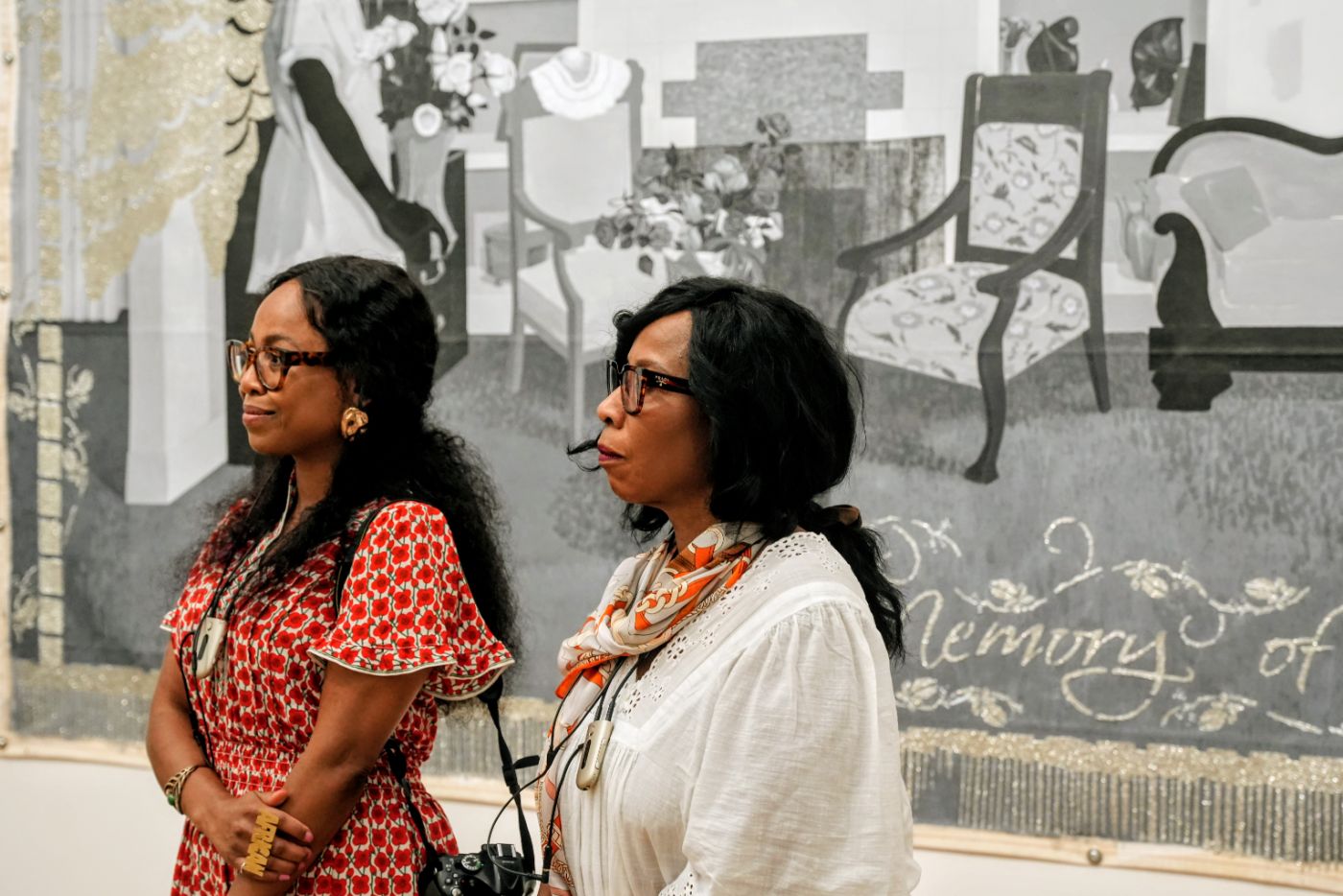 Two guests listening during the tour
