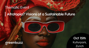 Full room view of GreenBuzz Zurich audience listening to panel on Africa’s sustainable future.