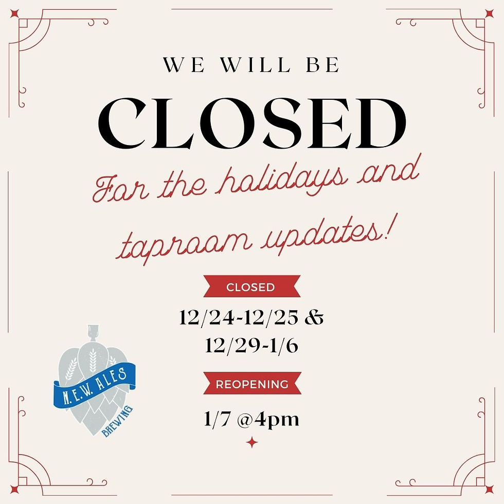 Holiday Hours Taproom