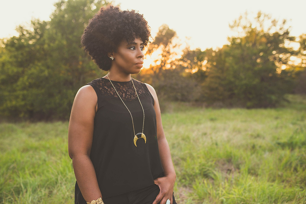 Black woman thinking
