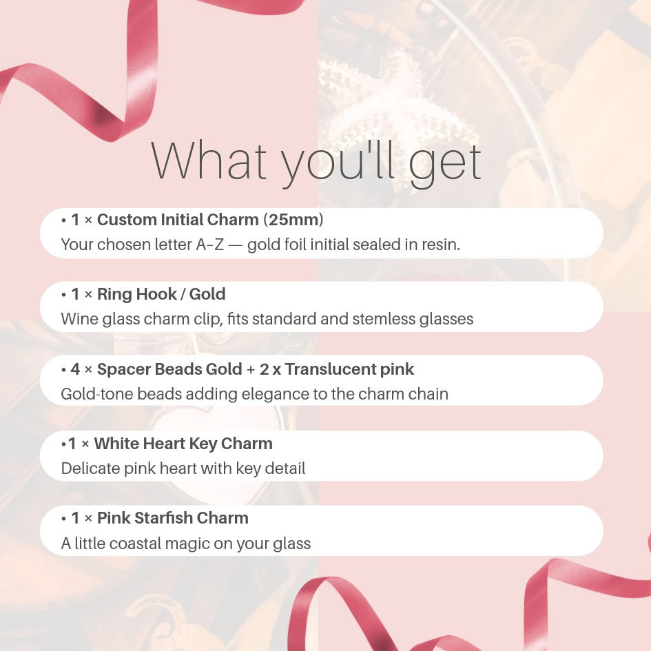 Thumbnail: Custom Initial Wine Glass Charms, Personalized Gold Foil Letter Charm, Handmade