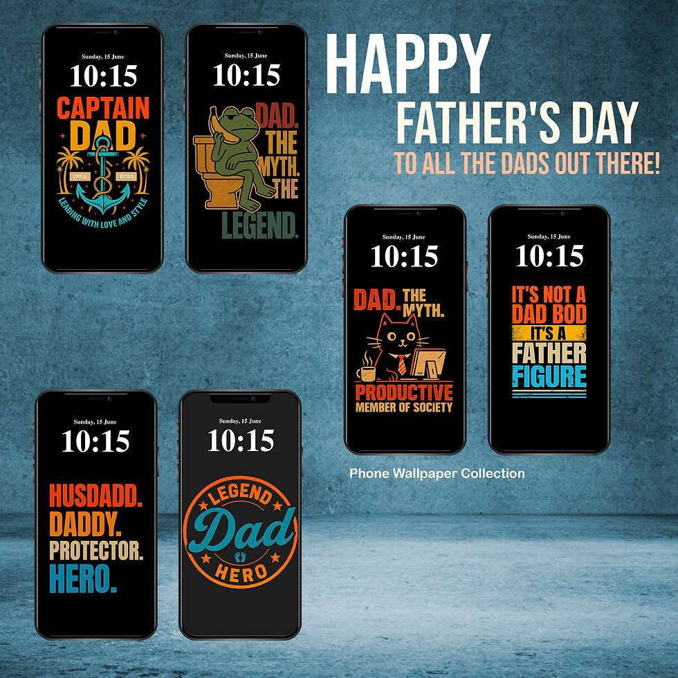 Captain Dad digital phone wallpaper with anchor design