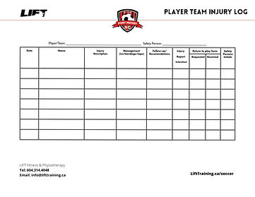 Player Team Injury Log
