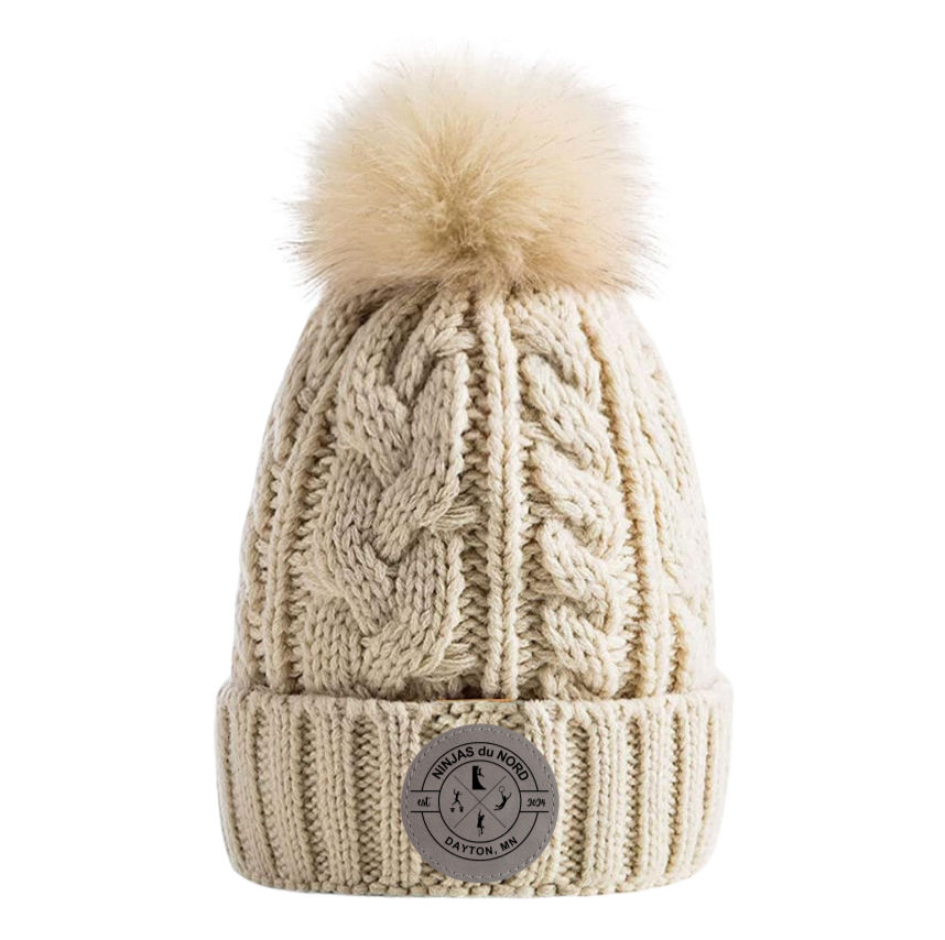 Thumbnail: Knit Hat with Pom - Ninja Du Nord Badge