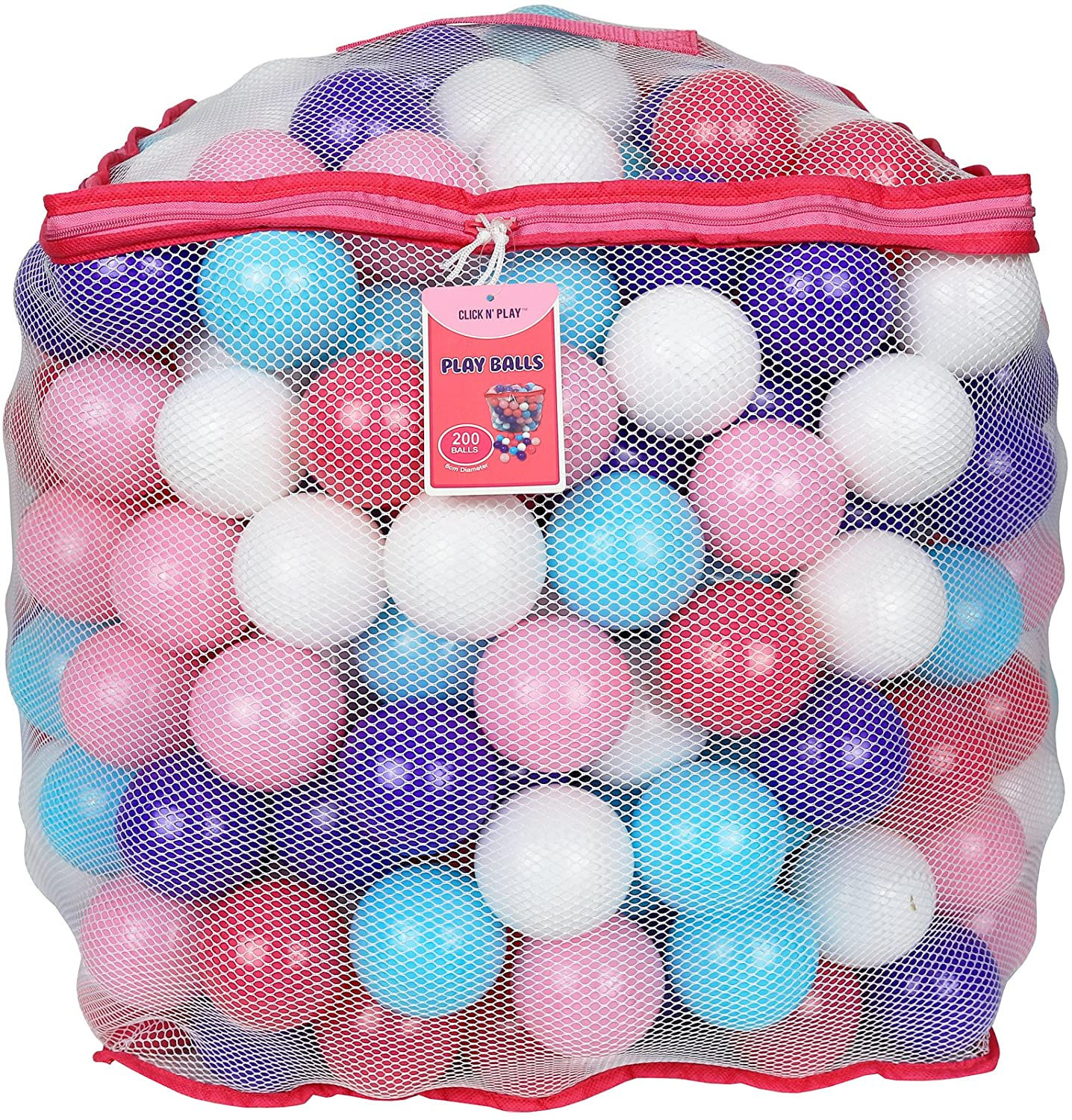 Click N' Play Ball Pit Balls for Kids, Plastic Refill Balls, 200