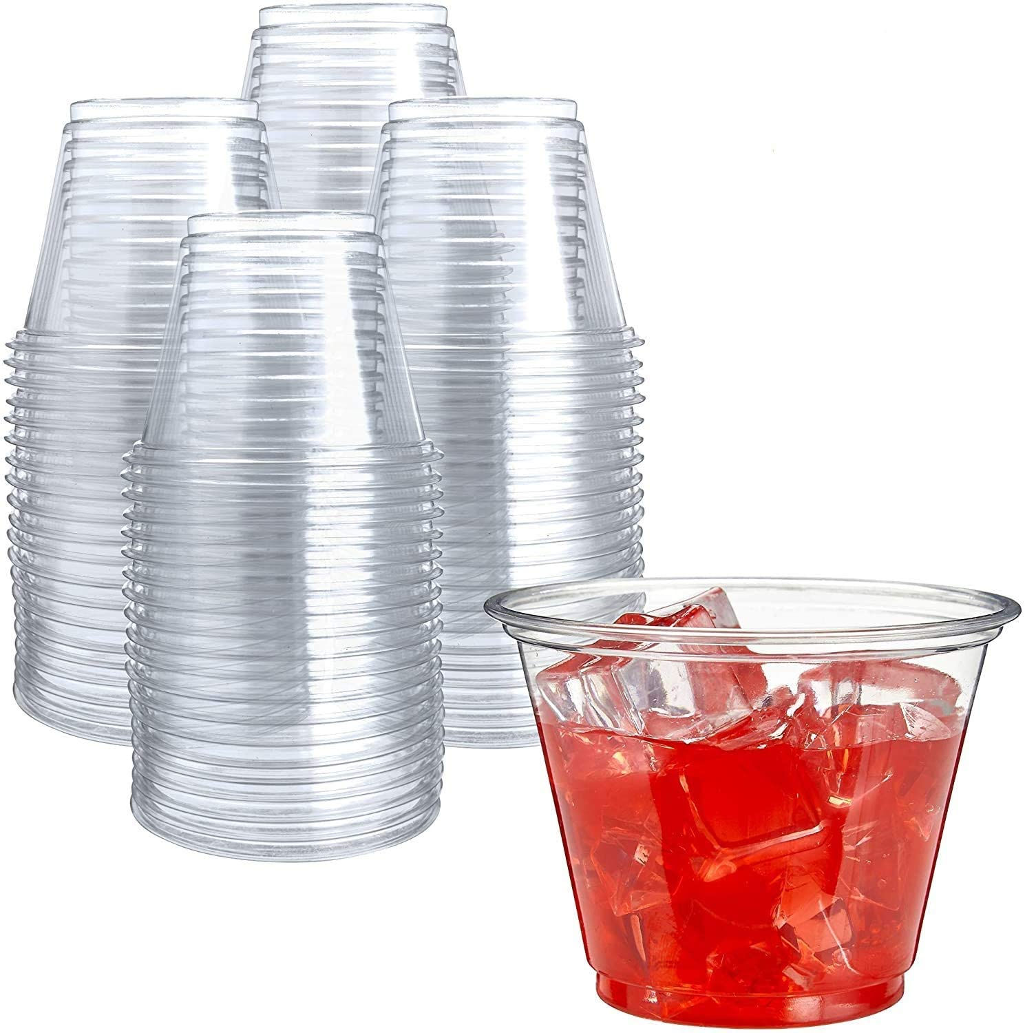 Prestee 250 Clear Plastic Cups, 9 oz
