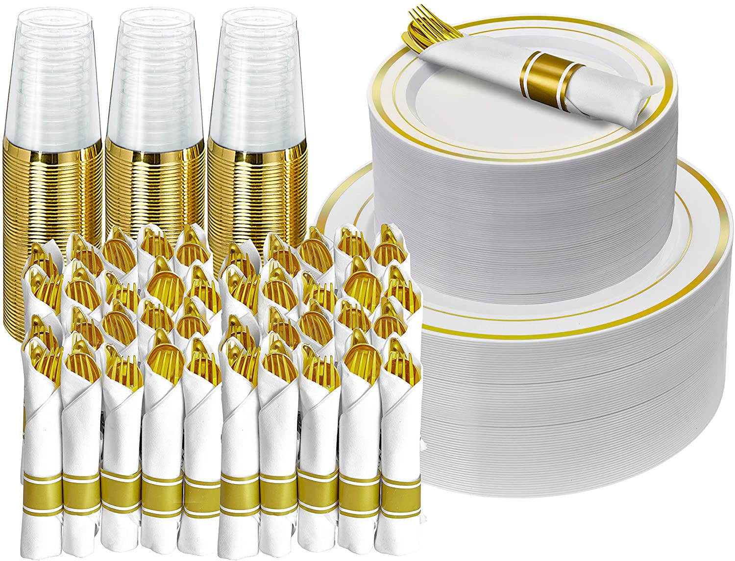 Prestee 350 Piece Gold Dinnerware Set