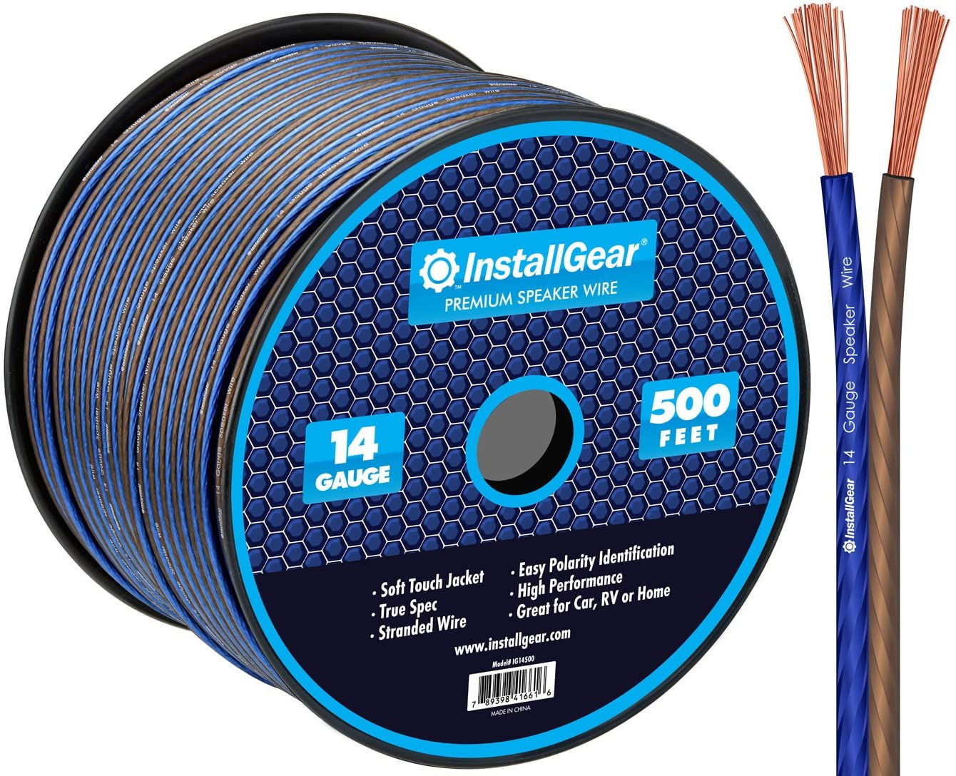 InstallGear 14 Gauge AWG 500ft Speaker Wire