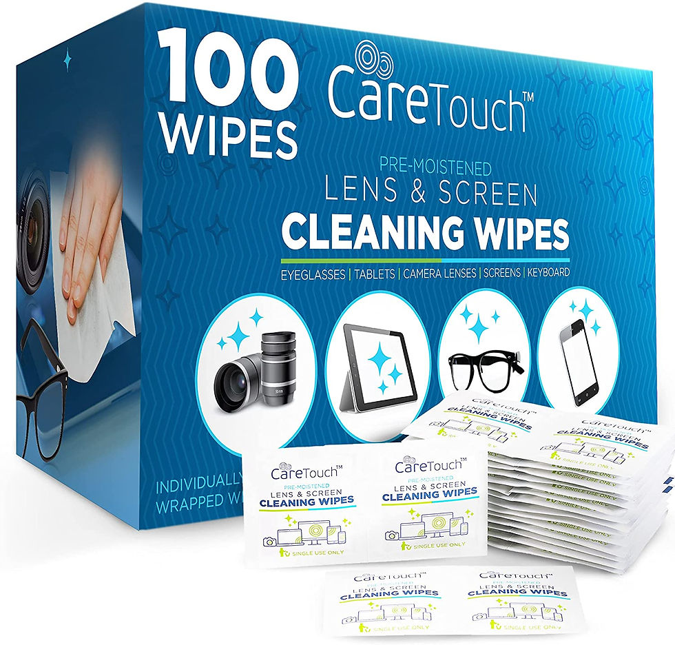 Care Touch Lens Cleaning Wipes - 100 Wipes