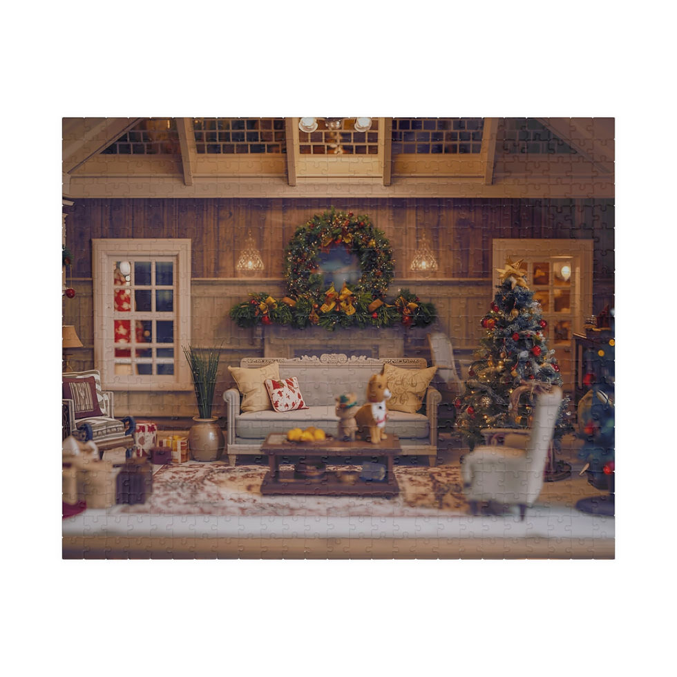 Thumbnail: Cozy Christmas Cottage Puzzle – Holiday Living Room Scene for Relaxing  Night