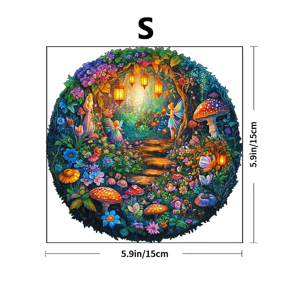 Thumbnail: Enchanted Mushroom Forest Wooden Puzzle for Adults