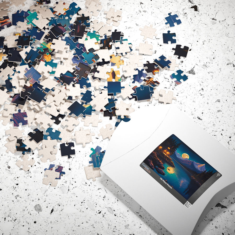 Thumbnail: Moonlit Lake Tranquility Cozy Cabin Puzzle