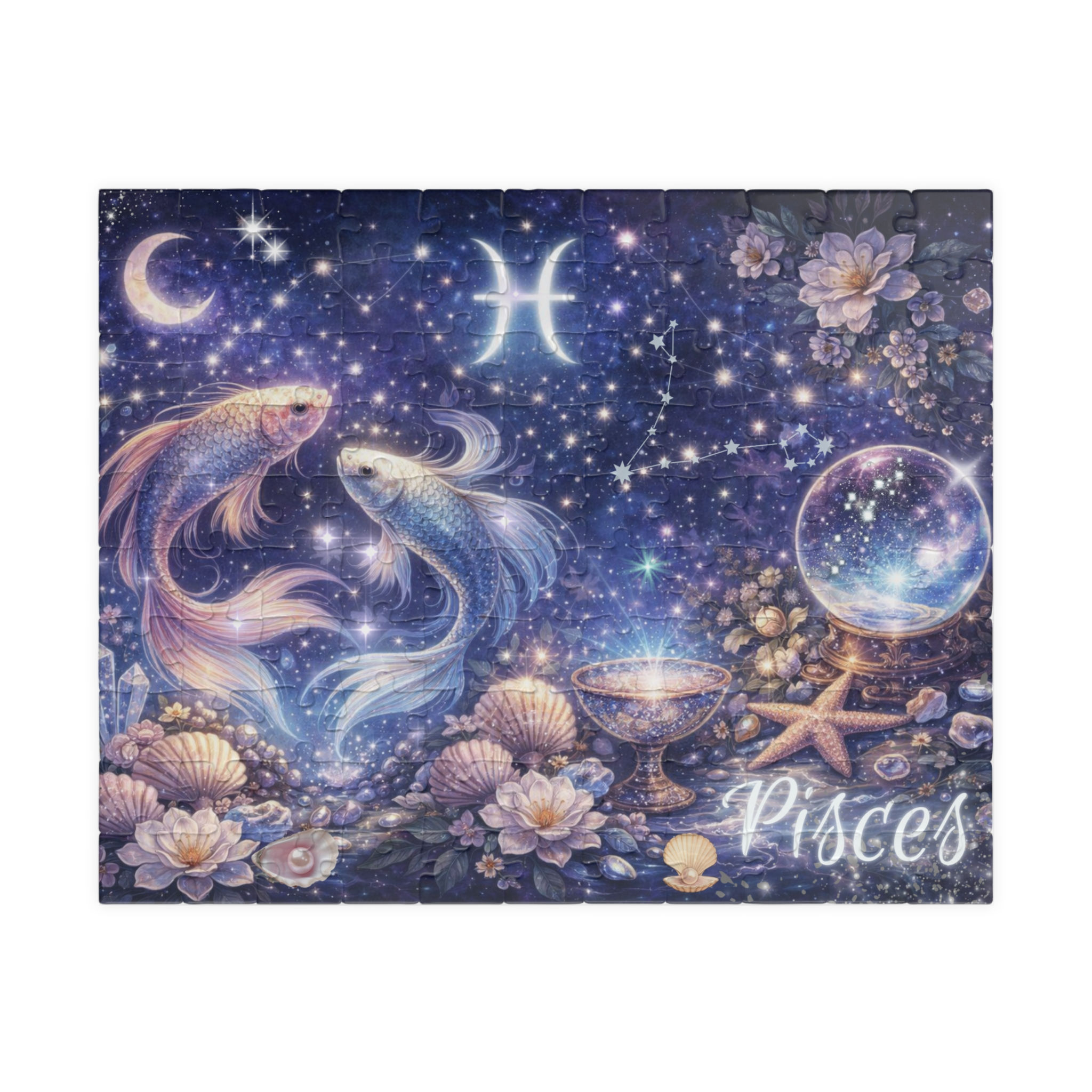 Pisces Zodiac Dreamscape Puzzle – Celestial Fish, Stars & Mystical Ocean Magic