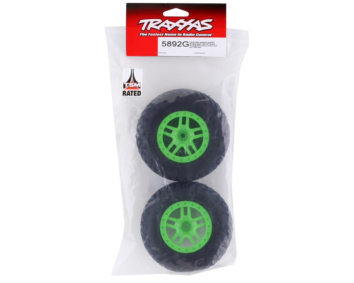 Traxxas 5892G SCT Off-Road Racing Mounted SCT SplitSpoke Wheels Green Slash