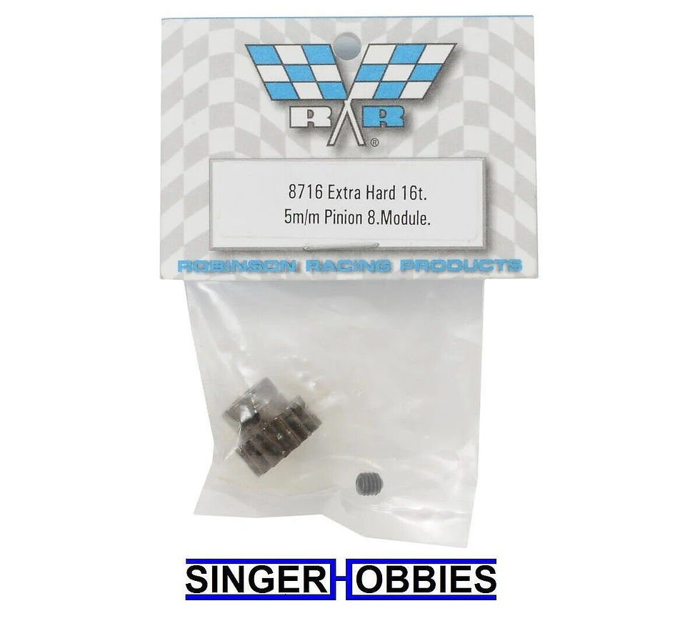 Robinson Racing 8716 Extra Hard Steel .8 Mod Pinion Gear w/5mm Bore (16T) NEW HH