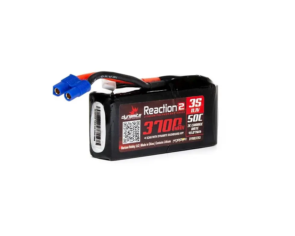 Dynamite DYNB37353 Reaction 2.0 3S 50C Hardcase LiPo Battery w/EC3 11.1V 3700mA