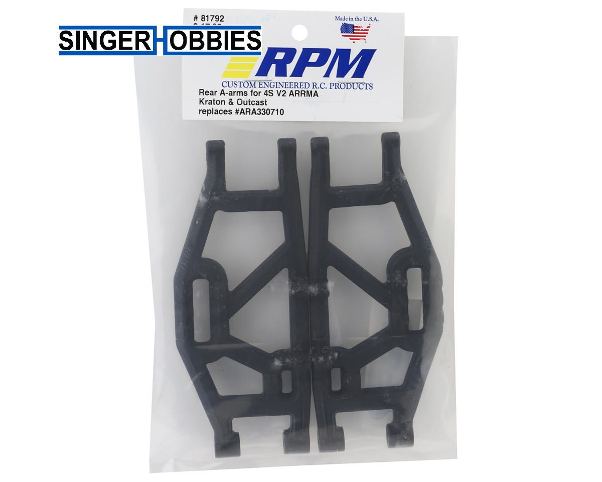 RPM 81792 Arrma Kraton/Outcast 4S BLX V2 Rear Suspension Arms (2)