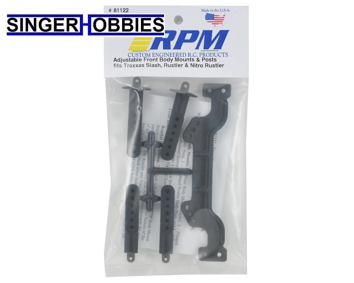 RPM 81122 Adjustable Front Body Mount & Post Set Slash/Stampede/Nitro Slash HH