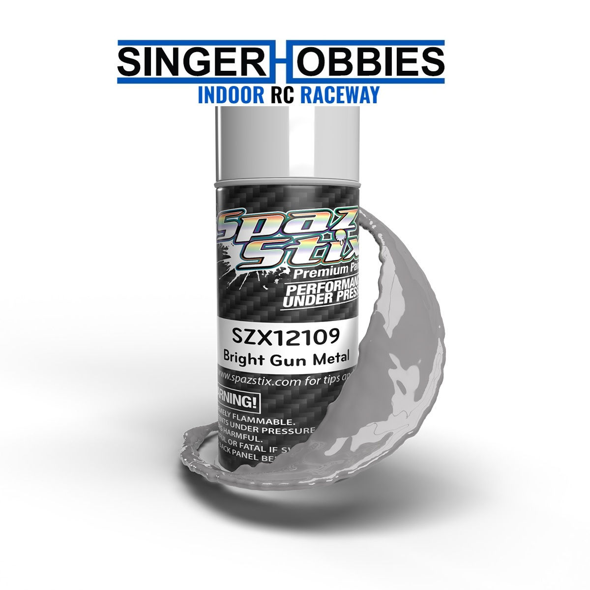 SPAZ STIX SZX12109 Bright Gunmetal Aerosol Paint, 3.5oz Can