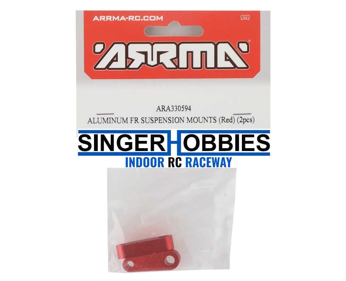 ARRMA ARA330594 KRATON/OUTCAST 8S BLX Aluminum Front Suspension Mounts (Red) (2)