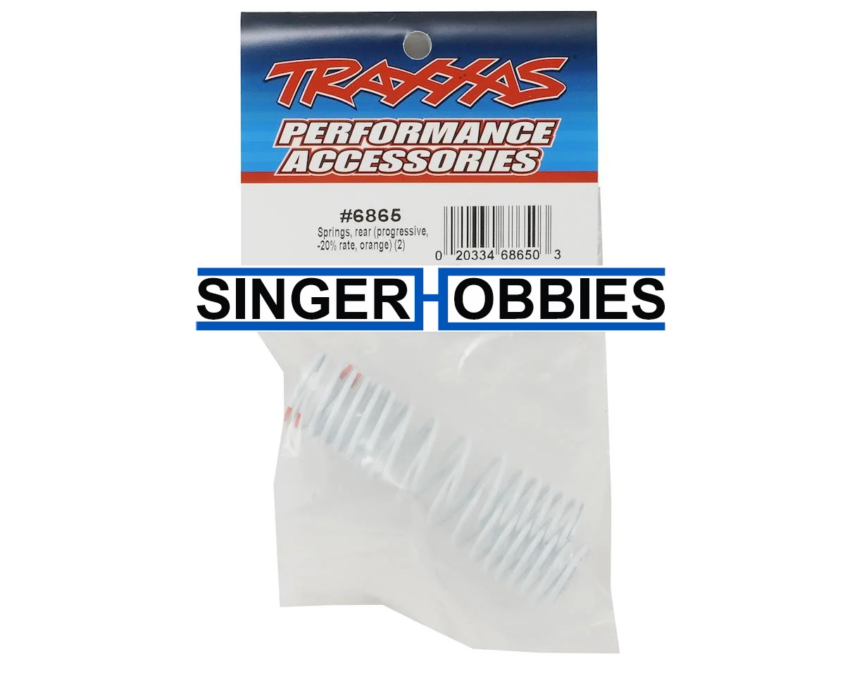 Traxxas 6865 XX-Long Progressive Springs -20% Orange Stripe (2) 4X4SLASH/RUSTLER