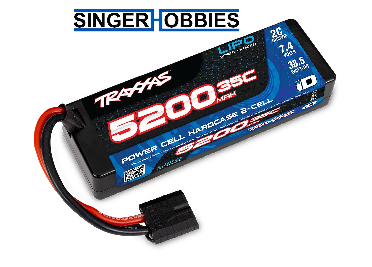 Traxxas 2844r 2S Lipo 5200mAh 7.4V 35C Spec Race Battery