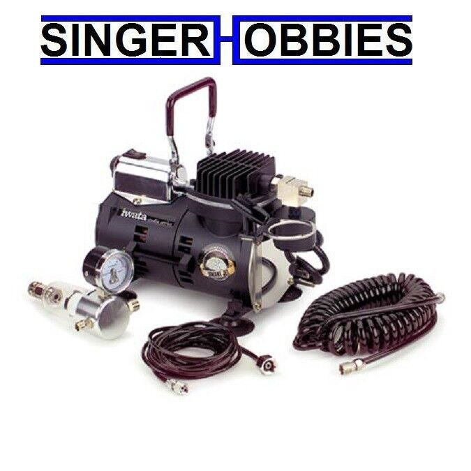 Iwata Airbrushes Smart Jet oil-less piston air Compressor w/ Hoses IWAIS850 HH
