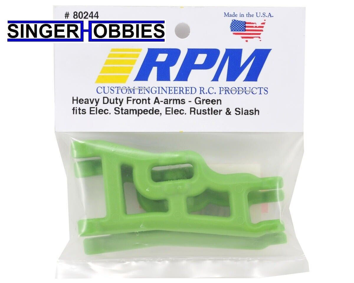 RPM 80244 Front A-Arms (GREEN) (Rustler, Stampede & Slash) (2) NEW RPM80244 HH