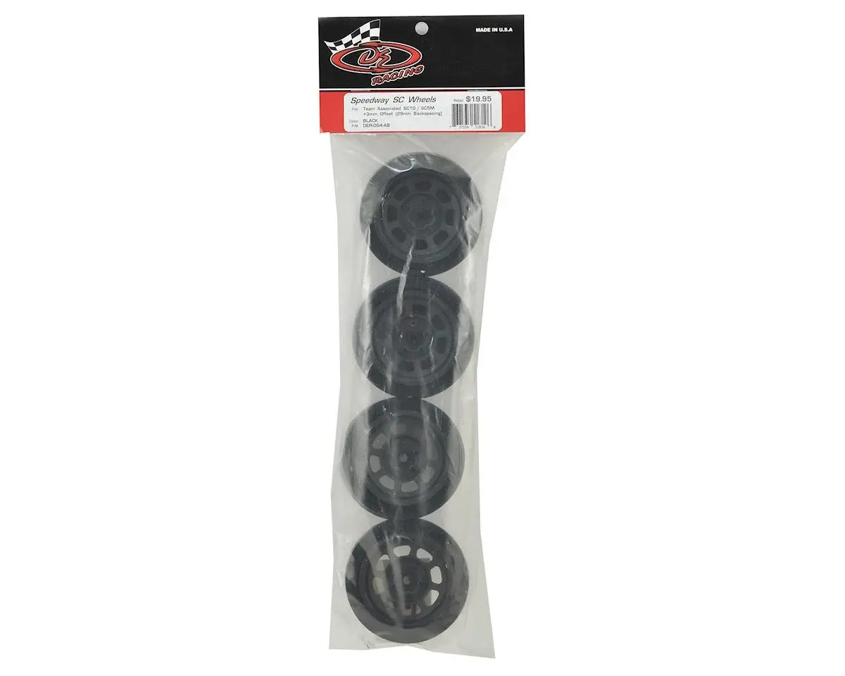 DE RACING DERDS4AB Speedway SC Wheels for Associated SC10 & SC5M +3mm Offset