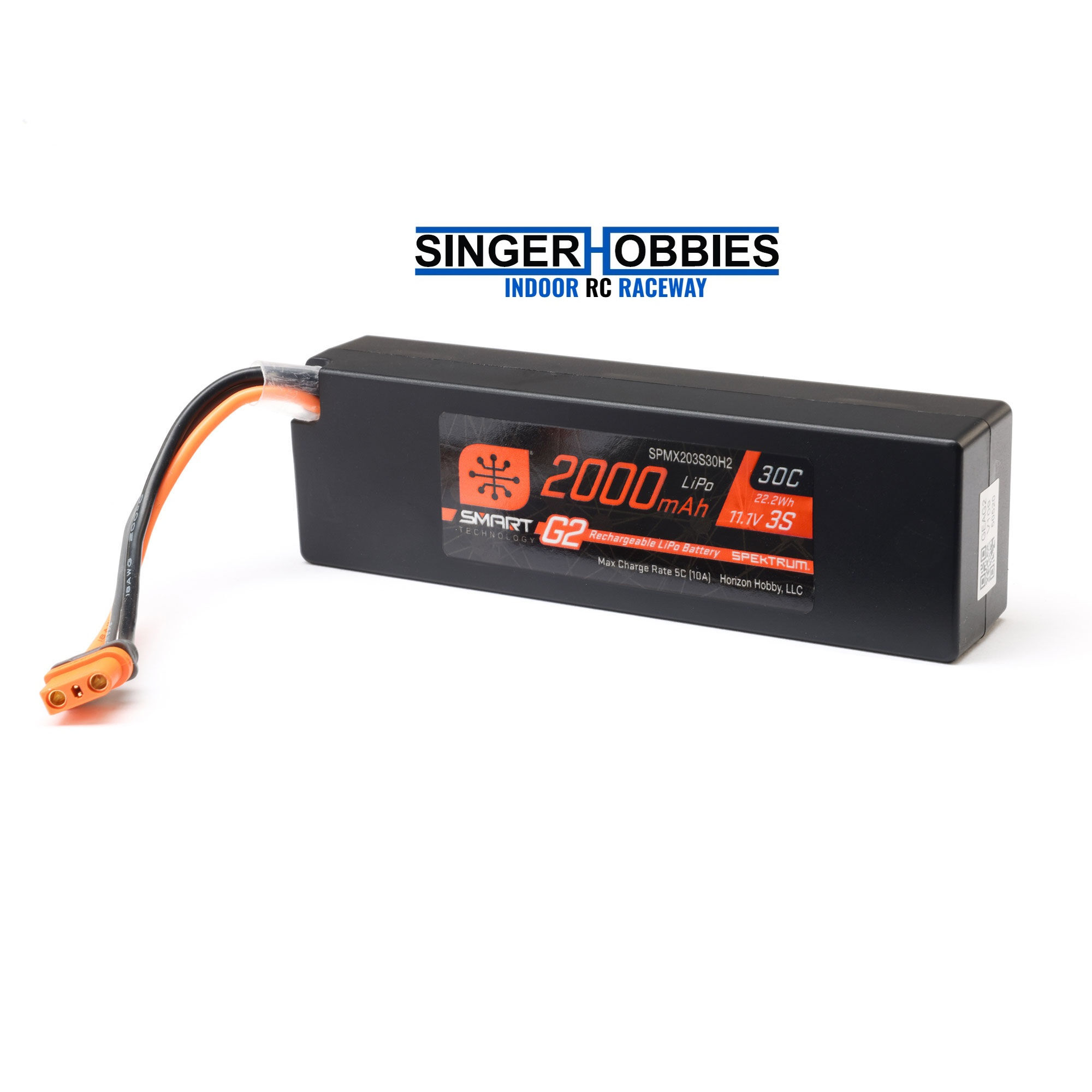 Spektrum SPMX203S30H2 11.1V 2000mAh 3S 30C Smart G2 LiPo Battery: IC2 Connector