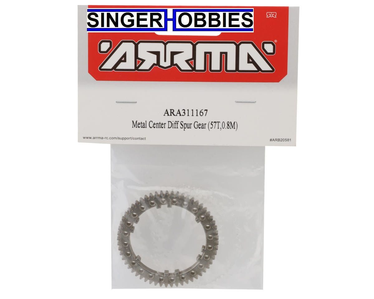 ARRMA ARA311167 Kraton/Outcast 4S BLX Metal Center Differential Spur Gear 57T