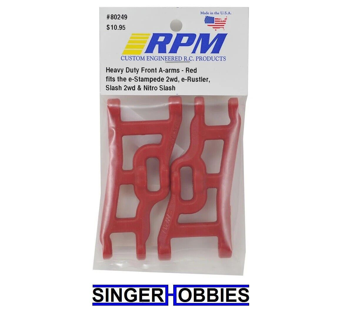 RPM 80249 Front A-Arms (RED) (Rustler, Stampede & Slash) (2) NEW RPM80249 HH
