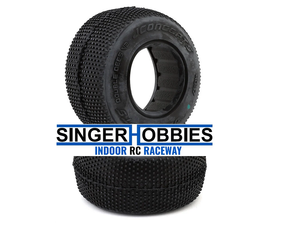 Thumbnail: JCONCEPTS 4067-02 Double Dee's V2 1/10 Short Course Truck Tires (2) (Green)