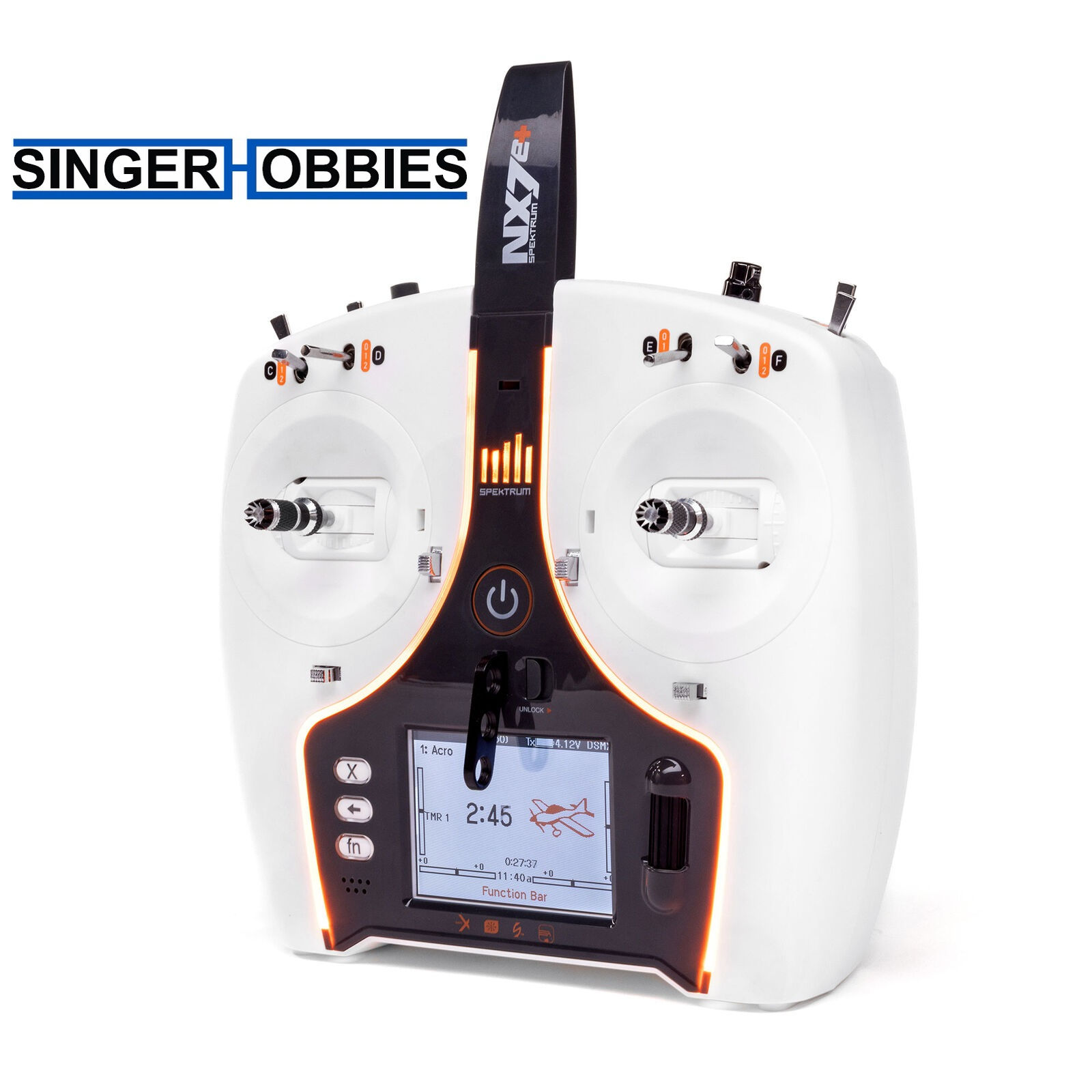 Spektrum SPMR7110 NX7+ 14-Channel DSMX Transmitter Only w/ Battery & Cable