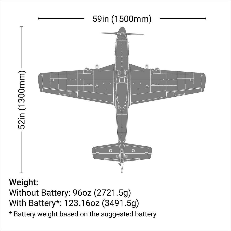 Thumbnail: E-FLITE EFL01250C P-51D Mustang 1.5m BNF Basic Combo