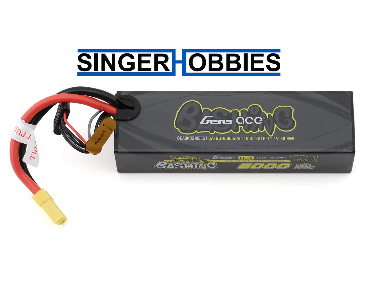 GENS ACE GEA8K3S10E5GT Bashing Pro G-Tech Smart 3S LiPo 100C 11.1V/8000mAh EC5