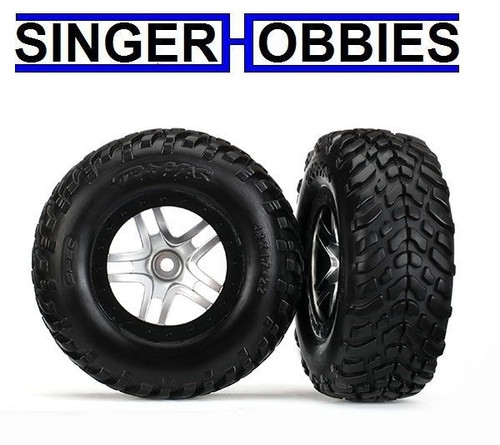 Traxxas Neumáticos Y Ruedas Montadas Con Beadlock SCT Split-Spoke Para Slash 4x4 – BFGoodrich Mud T/A, Negro Y Cromo