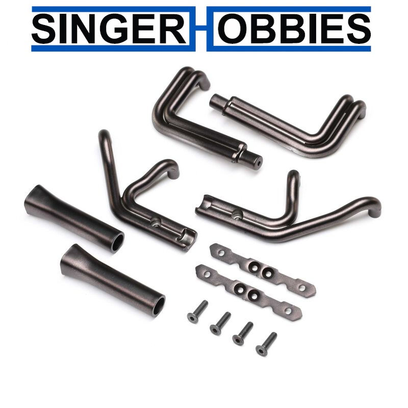 LOSI LOS-1896 Header Set, Black Chrome: 22S Sprint