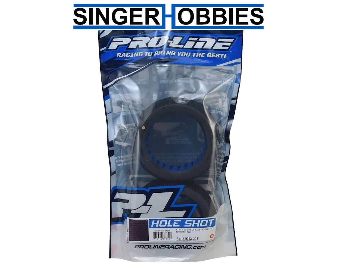 Pro Line 9033-203 Hole Shot VTR 4.0" 1/8 Truggy Tires w/ Foam (2) (S3)