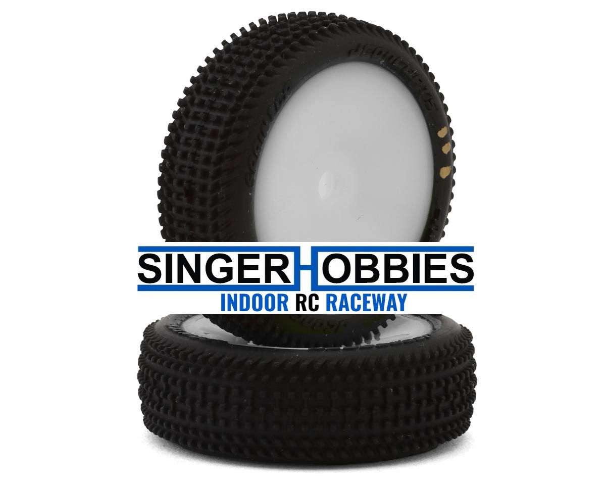 JCONCEPTS 4163-15311 Losi Micro-B Sprinter Mounted Front Tires White (2) G3-SOFT