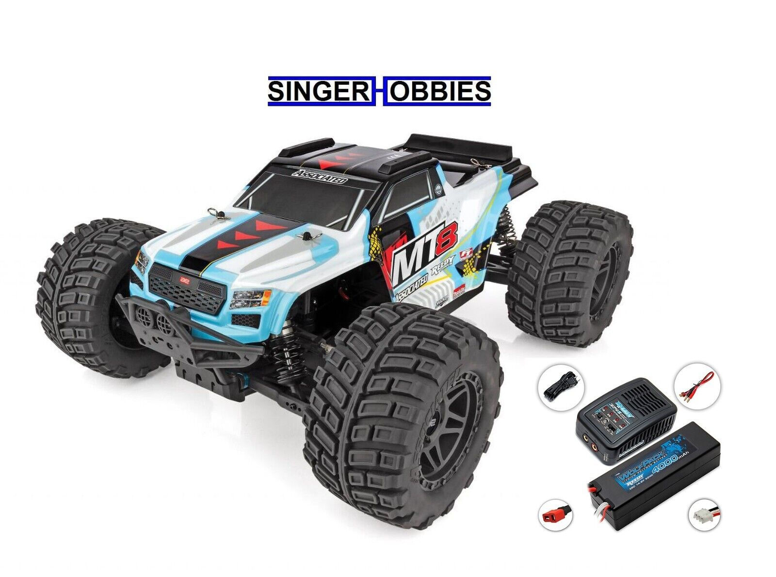 Team Associated ASC20520C 1/8 Rival MT8 4WD RC Monster Truck RTR w/ LiPO & Ch HH
