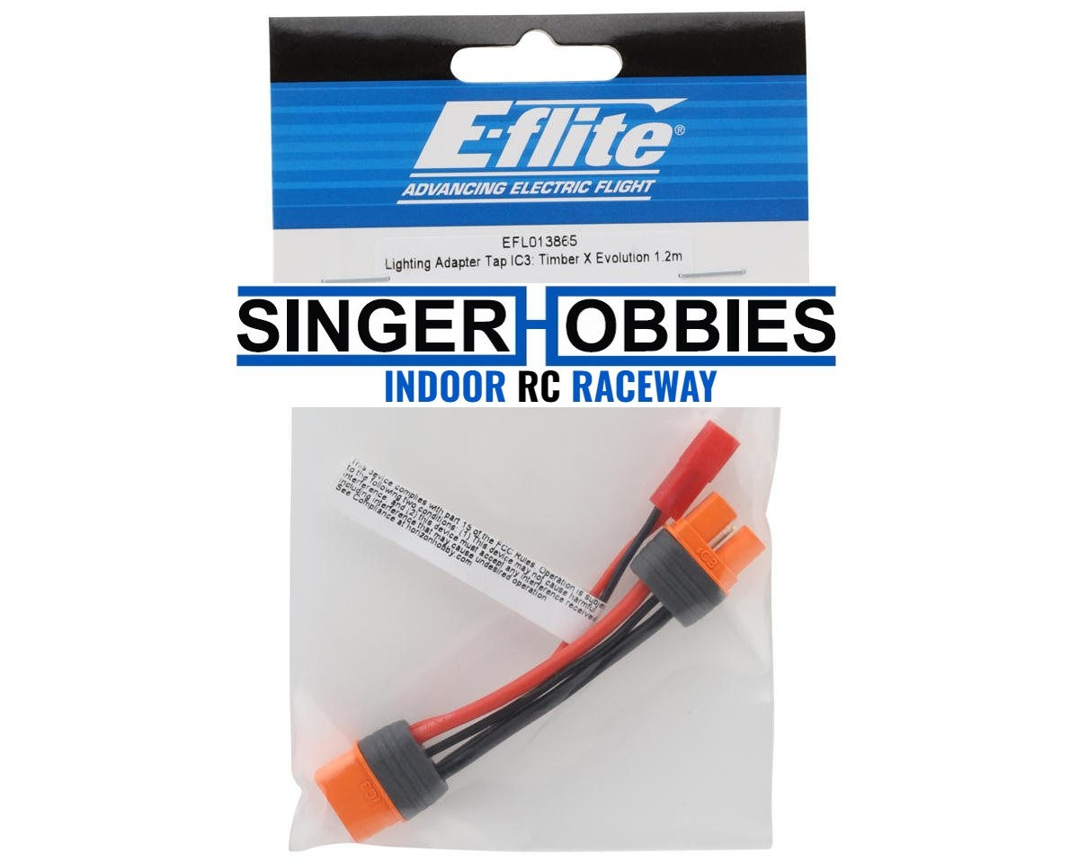 E-Flite EFL013865 Lighting Power Adapter, IC3 - JST-RCY: Timber X Evolution 1.2m